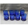 Image 1 : Lot of 8 Anchor Hocking Cobalt Highball Glasses
