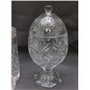 Image 3 : Lot of 3 Glass Crystal Trinket Jars Candy Jars