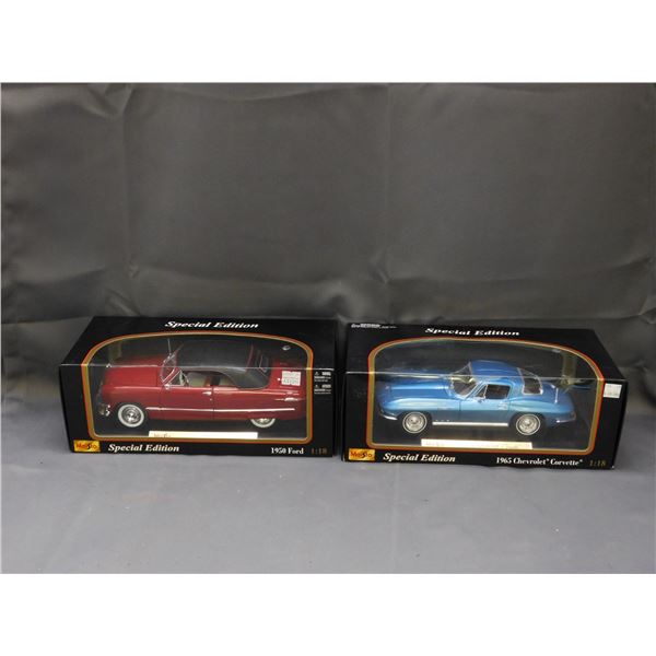 Lot of 2 1:18 Maisto 1965 Chevrolet Corvette & 1950 Ford Die Cast Cars NEW