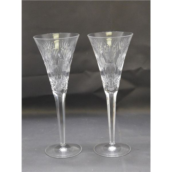 Pair of Waterford Crystal Marquee Champagne Flutes "Prosperity"