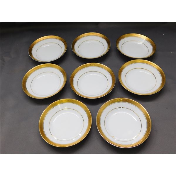 Lot of 8 Legendary Noritake Small Dessert Bowls Crestwood Gold