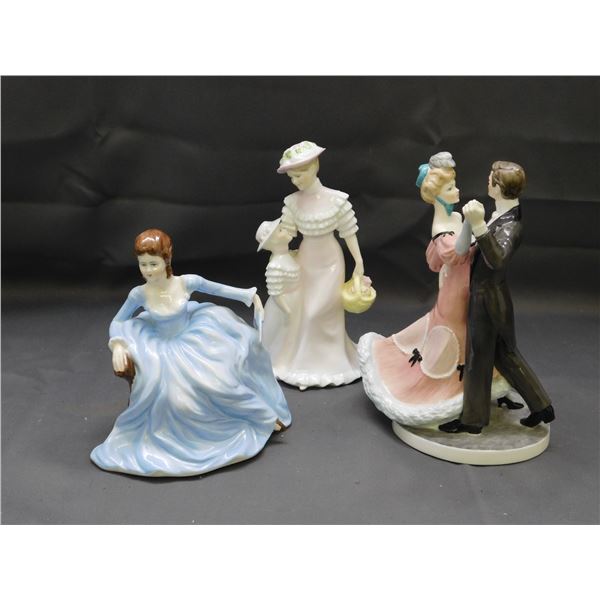Lot of 3 Coalport Figurines "The Gay Nineties", "Springtime", "Lisa"