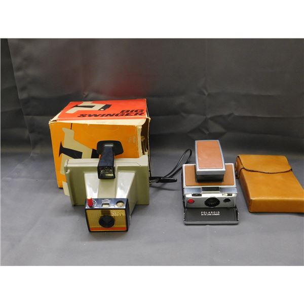 Lot of 2 Polaroid Big Swinger Camera & Polaroid SX70 Land Camera