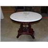 Image 2 : Italian Wooden Ornate Oval Marble Top, Side Table