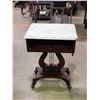 Image 1 : Italian Wooden Side Table Night Stand with Marble Top *as is*