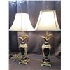 Image 1 : Pair of Vintage Italian Porcelain Ewer Gold & Cobalt Blue Lamps *working*