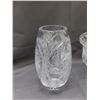 Image 4 : Bohemia Czech Republic Crystal Footed Dish & Crystal Vase (unmarked)