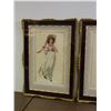 Image 3 : LARGE Pair of Cross-stitch Pink Lady & Blue Boy Professionally Framed Ornate Gold Tone Wall Art