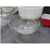 Image 2 : Lot of Glasbake, Clear Glass Mixing Bowls, Pyrex Refrigerator Dish