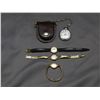 Image 1 : Lot of 4 Alpine Pocket Watch w Leather Pouch, Timex Quarts Watch, Jessica Watch, Lady Mitchell