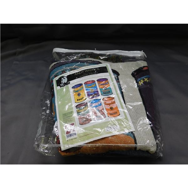 Andy Warhol Tapestry Throw Blanket Campbells Cans of Tomato Soup Variations 100% Cotton