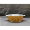 Image 2 : Pyrex 471 1pt 27 "Early American" Brown & Gold Pattern Small Round dish w Lid