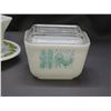 Image 2 : Lot of 3 Pyrex Fridge Storage Container Amish Butterprint, Gravy Boat & Tray, Small Mixing Bowl