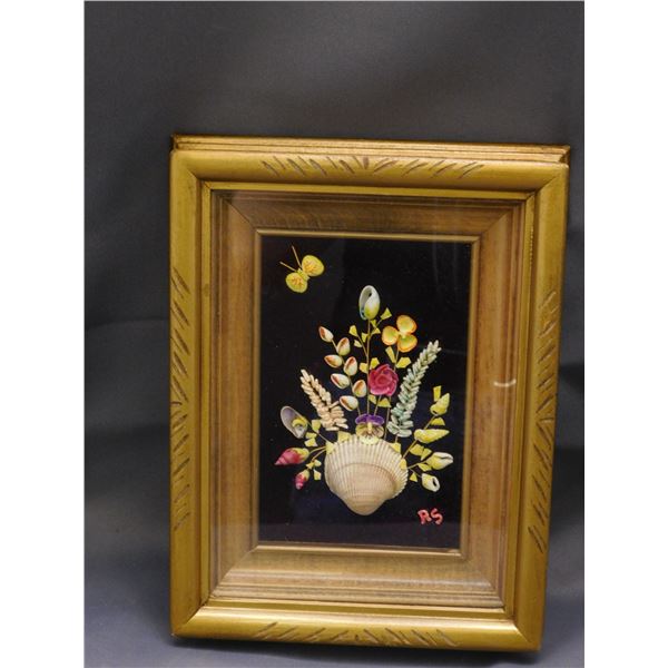 Framed Vintage Shell Art