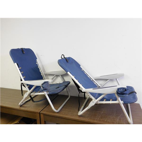 Pair of Low Profile Folding Event / Festival Camping Chairs by RIO Beach