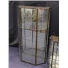 Image 3 : Pair of Glass & Metal Mirrored Curio Display Cases