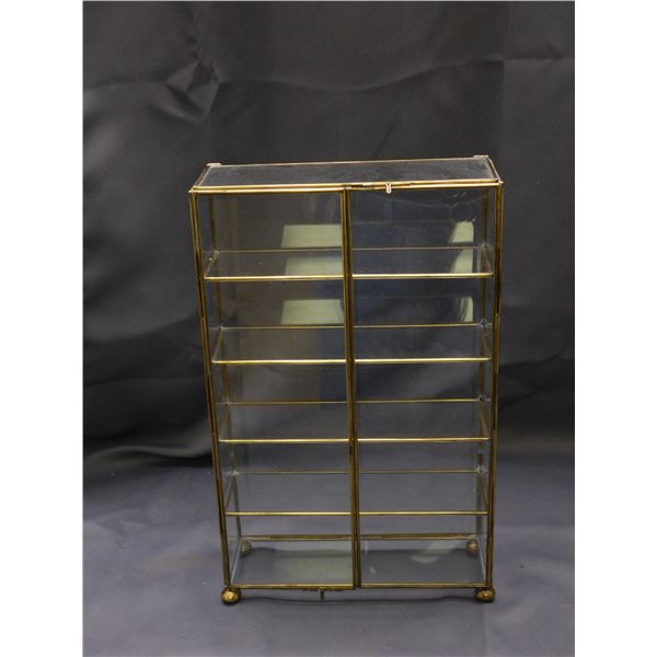 Glass & Metal Display Curio Cabinet Shelf Showcase