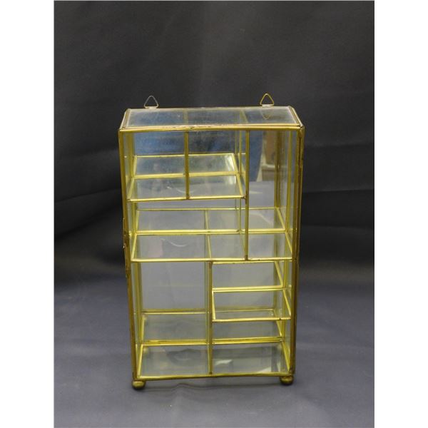 Glass & Metal Display Curio Cabinet Shelf Showcase