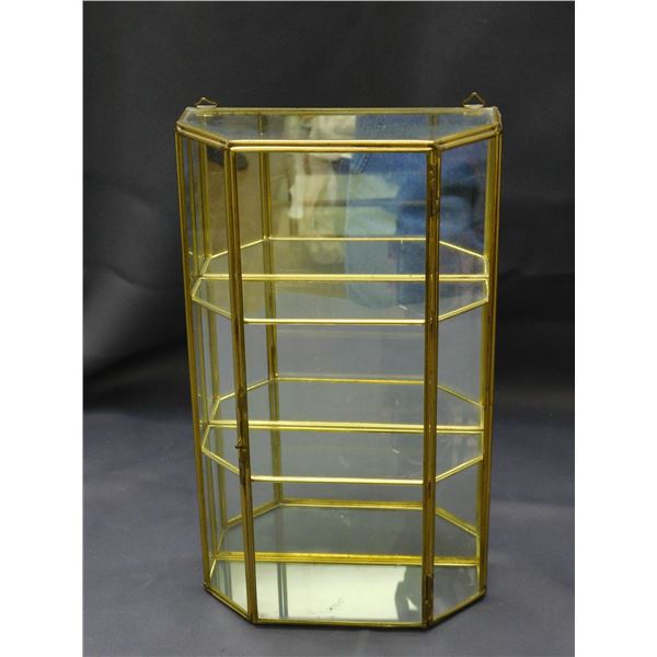 Glass & Metal Display Curio Cabinet Shelf Showcase