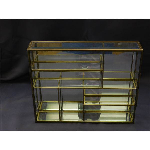 Glass & Metal Display Curio Cabinet Shelf Showcase