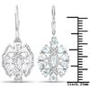 Image 3 : Plated Rhodium 2.80ctw Aquamarine and White Topaz Earrings