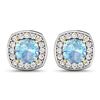 14KT Yellow Gold 1.95ctw Aquamarine and White Diamond Earrings