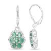 Image 2 : Rhodium Plated 2.48ctw Emerald and White Zircon Earrings