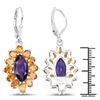 Image 3 : Plated Rhodium 6.54ctw Amethyst and Citrine Earrings