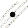 Image 6 : Luca Carati 18k White Gold 4 Station Bezel Black Onyx Long Open Chain Necklace