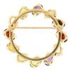 Image 4 : 14k Yellow Gold 5.18 ctw Wreath Brooch w/ Amethyst Garnet Moonstone Peridot Opal