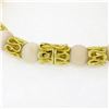 Image 2 : Vintage 18k Yellow Gold Twisted Link Bracelet w/ Matching Angel Skin Coral Beads