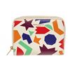 Image 1 : YSL Saint Laurent White Multicolor Pebbled Leather Compact Zippy Wallet