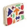 Image 3 : YSL Saint Laurent White Multicolor Pebbled Leather Compact Zippy Wallet