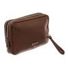 Image 1 : Prada Brown Vitello City Leather Wristlet Zip Pouch