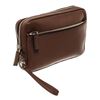 Image 3 : Prada Brown Vitello City Leather Wristlet Zip Pouch