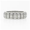 Image 5 : Vintage Platinum 1.30 ctw Diamond Domed Open Work & Milgrain Eternity Band Ring
