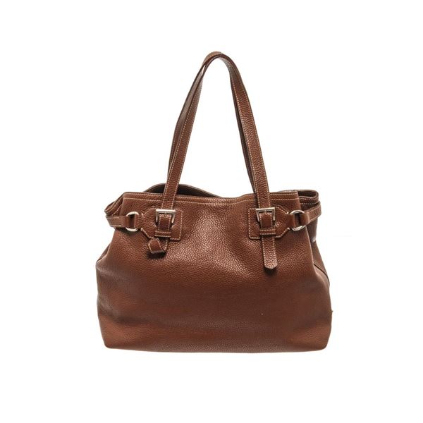 Prada Brown Leather Vitello Daino Shoulder Bag