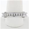 Image 1 : Men's 14K TT Gold 0.60 ctw Channel Round Diamond Open Squared Layered Band Ring