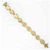 Image 6 : Vintage 14k Gold Florentine Etched Diamond Star Link Bracelet w/ Braided Frame