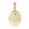 Image 3 : Italian 14k Yellow Gold Polished Grooved Vertical Work Large Oval Locket Pendant