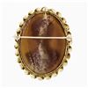 Image 3 : Vintage 14k Gold Concave Carved Shell Cameo Twist Wavy Frame Pendant Brooch Pin