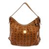 MCM Brown Canvas Leather Hobo Bag