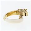 Image 5 : Vintage 18K Yellow Gold Inlaid Horn Detailed Horse Head Bypass Wrap Band Ring