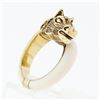 Image 9 : Vintage 18K Yellow Gold Inlaid Horn Detailed Horse Head Bypass Wrap Band Ring