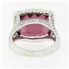 Image 9 : 14k Gold 13.75 ctw GIA Cushion Purple Pink Tourmaline Diamond Halo Cocktail Ring