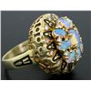 Image 4 : Vintage 14k Yellow Gold Oval Opal Diamond & Black Enamel Ladies Cocktail Ring