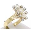 Image 5 : Vintage 14k Yellow Gold Pearl Diamond Accents Halo Elongated Dinner Ring Sz 7.5