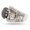 Image 2 : 8.57 ctw Black CENTER Diamond 14K White Gold Ring (12.51 ctw Diamonds)