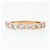 Image 4 : 14k Rose Gold 1.15 ctw 10 Round Brilliant Diamond Classic Wedding Band Stack Rin