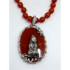 Image 2 : Sterling Silver Carnelian and CZ Goddess Necklace